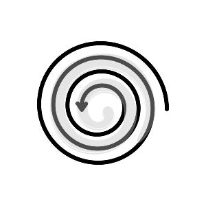 Black line icon for Continually, cycle and process