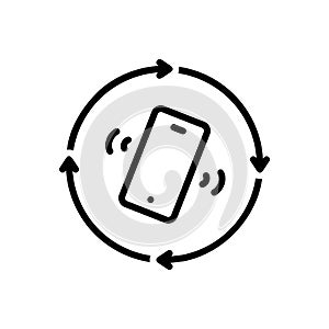 Black line icon for Continuously, consecutive and continual