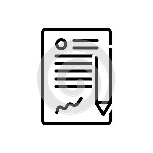 Black line icon for Contract, long term and agreement