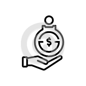 Black line icon for Contributing, give and bestow