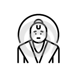 Black line icon for Conventional, traditional and meditation