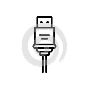 Black line icon for Cording, protecting and plug