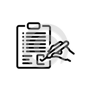 Black line icon for Correct, document and approve