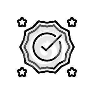 Black line icon for Correct, done and select