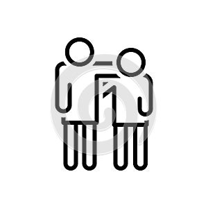 Black line icon for Cousin, relative and family