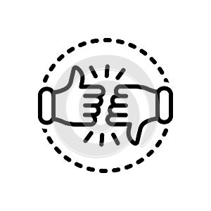 Black line icon for Critic, commentator and columnist