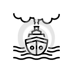 Black line icon for Cruise, sail and jaunt