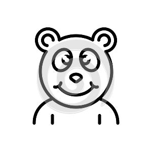 Black line icon for Cute, endearing and lovable