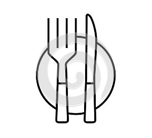 Black line icon for Cutlery, food and silverware