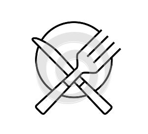 Black line icon for Cutlery, food and silverware