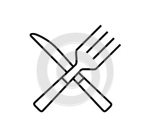 Black line icon for Cutlery, food and silverware