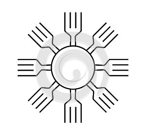 Black line icon for Cutlery, food and silverware