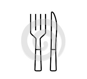 Black line icon for Cutlery, food and silverware