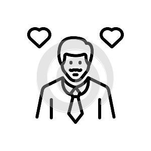 Black line icon for Daddy, male parent and human