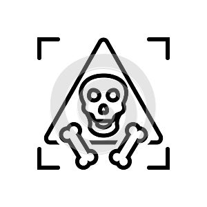 Black line icon for Dangerous, menacing and unsafe