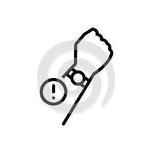 Black line icon for Delay, bracelet and lag