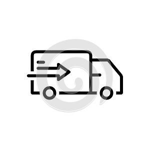 Black line icon for Delivery Truck, delivery and truck