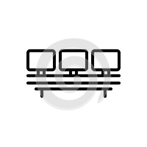 Black line icon for Desktops, laptop and device