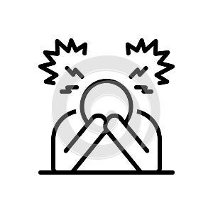Black line icon for Despair, disappointment, frustration