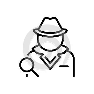 Black line icon for Detective, investigator and agent