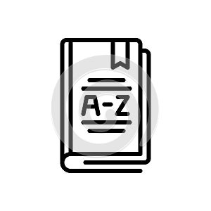 Black line icon for Dictionaries, lexicon and vocabulary