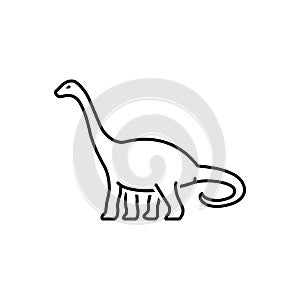 Black line icon for Dinosaur, dangerous and herbivore