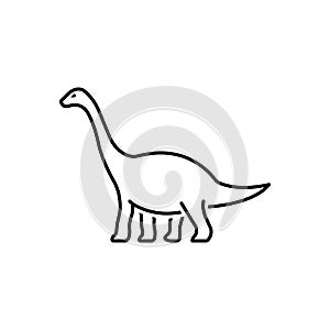 Black line icon for Dinosaur, herbivore and dangerous