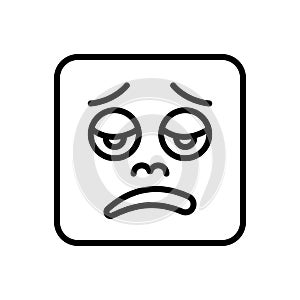 Black line icon for Disappointed, frustrated and hopeless