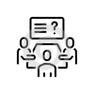 Black line icon for Discussions, debate and meeting