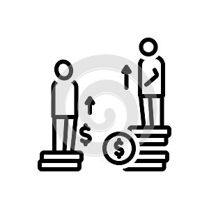 Black line icon for Disparity, difference and odds