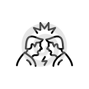 Black line icon for Dispute, fight and commotion