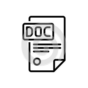 Black line icon for Docs, document and software