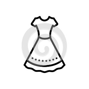 Black line icon for Dress, frock and cloths
