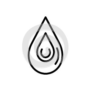 Black line icon for Drop, blob and drip
