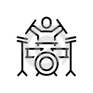 Black line icon for Drums, music and brand