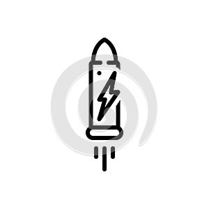 Black line icon for Dynamic, bullet and dangerous