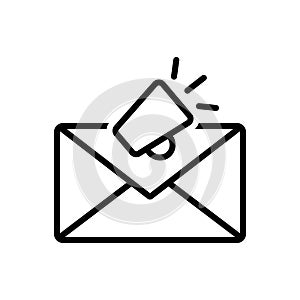 Black line icon for Email Marketing, envelope and newsletter