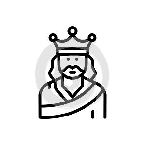 Black line icon for Emperor, monarch and sultan