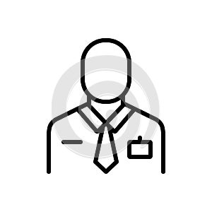 Black line icon for Employee, worker and member