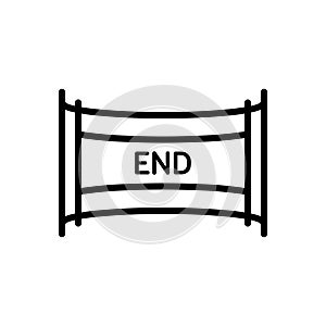 Black line icon for End, ending and finish