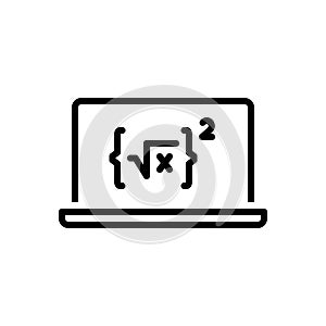 Black line icon for Equations, naturalization and algebra