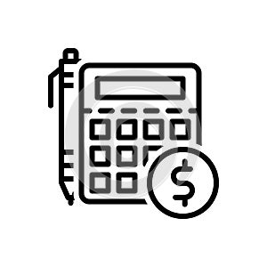 Black line icon for Estimate, calculation and approximate