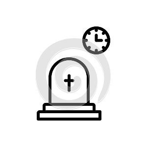 Black line icon for Eventually, lastly and graveyard
