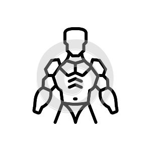 Black line icon for Exoskeleton, armor and armour