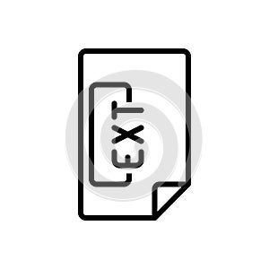 Black line icon for Ext, file and letter