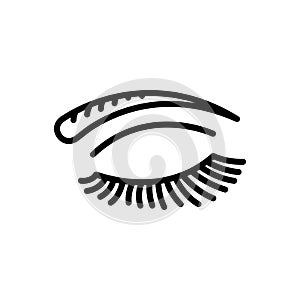 Black line icon for Eye Lashes Brow, brow and beautiful