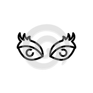 Black line icon for Eyes, netra and eyeball photo