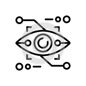 Black line icon for Eyetap Augmentation, gadget and reality