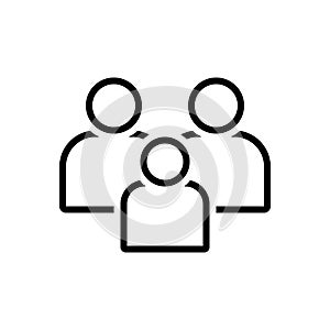 Black line icon for Family, tribe and people