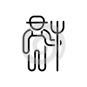 Black line icon for Farmers, peasant and husbandman